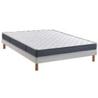 Ensemble literie mousse - PROMO MATELAS - Ariane + sommier tapissier - Très ferme - Blanc - 120x190 cm
