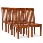 RILLBUS Set de 6 chaises de salle à manger - 43x43x104cm, Chaise en Bois Style Contemporain, marron