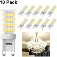 10 * Ampoules LED G9 Kimjo - 5W Blanc Froid 6000K 400LM- Economie d'Energie Eclairage à 90% AC220-240V
