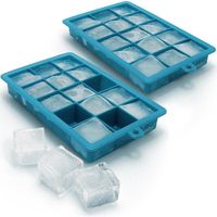 igadgitz Home 2x Bac à Glaçons en Silicone Alimentaire 15 Ice Cubes Pouding Gelée Chocolat