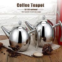 Bouilloire à eau de pot de café de théière d'acier inoxydable grande capacité (1L) -MOO