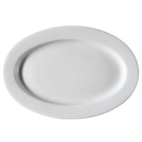 GGMGASTRO - Lot de 24 PERA Blanc - Assiette ovale - 28 cm