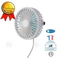 INN®  Ventilateur réglable Ventilateur Électrique de Voiture Mini Ventilateur Réglage à 3 Vitesses USB avec Veilleuse(Blanc )