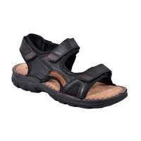 Sandales en CUIR PREMIUM pour homme - OZABI - HM20 BLACK - Confortables et légères