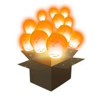 Lanterne céleste ignifugée - SKYLANTERN - Balloon Orange x30 - 60 cm - Contemporain