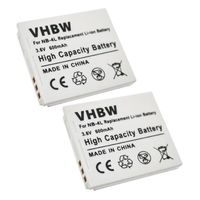 vhbw 2x Li-Ion batterie 600mAh (3.6V) pour appareil photo DSLR Canon Digital Ixus 60 - 100, PowerShot SD200 - SD600,  Ixy Digital 40