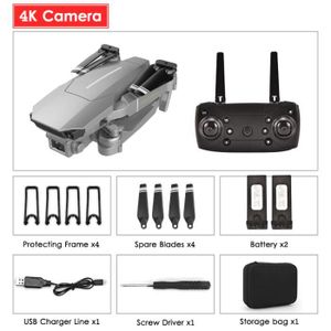 DRONE Argent 4K 2B-Mini Drone E100 avec caméra HD 4K, ph