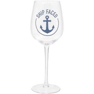 Verre à vin Verre À Vin Humoristique « Ship Faced » 420 Ml[n36