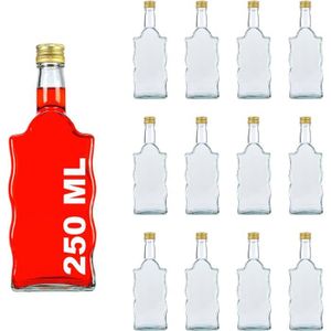 BOUTEILLE - FLACON Wart Lot de 12 bouteilles vides en verre avec bouc