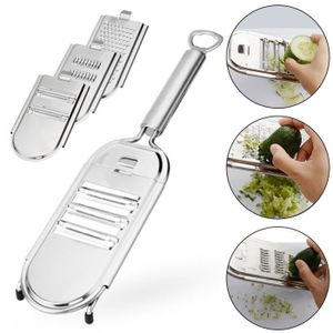 3PCS Set de cuisine en acier inoxydable pomme de terre Concombre Carotte Râpe à Julienne Épluche