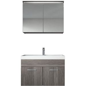 Meuble Salle De Bain Avec Vasque Et Miroir Avec Rangement Cdiscount