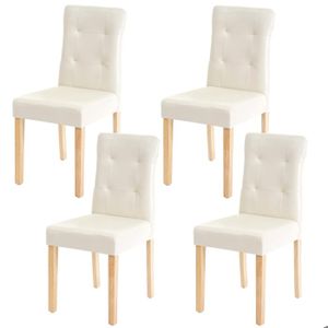 CHAISE Lot de 4 chaises en simili-cuir crème - CDS04543 -