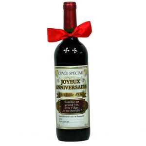 VIN ROUGE Bouteille de Vin - Cuvée Spéciale Joyeux Anniversa