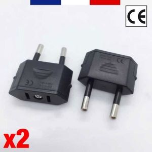 ADAPTATEUR DE VOYAGE LOT DE 2 x ADAPTATEUR PRISE SECTEUR USA JAPON CHINE VERS FRANCE FR EUROPE EU (NORME CE)