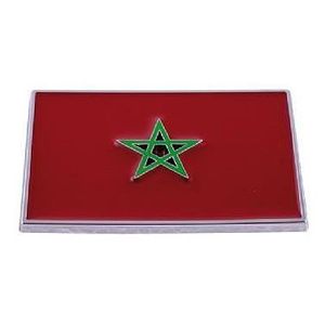 Autocollant Voiture 'Le Maroc' - Drapeau Marocain - 10 X 6,6 Cm - Résistant UV Et Intempéries