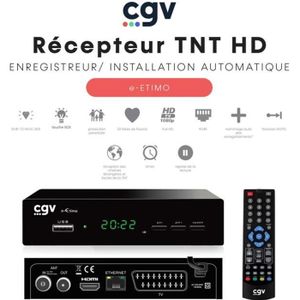 RÉCEPTEUR - DÉCODEUR   Récepteur Enregistreur TNT Full HD (RJ45) e-ETIMO 