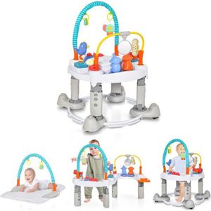 Costway trotteur bébé multifonctionnel 3 en 1 avec siège sauteur et  rotatif, marchette avec hauteur réglable&jouets, trotteur evolutif musical  avec siège rembourré pour bébé 0 à 24 mois (rose) - Conforama