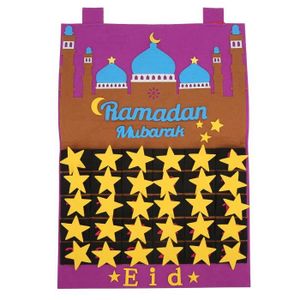 Viznte Calendrier de l'Avent pour enfants - Feutre Eid Mubarak - Mosquée  Ramadan Kareem - Calendrier de compte à rebours numéroté pour enfants