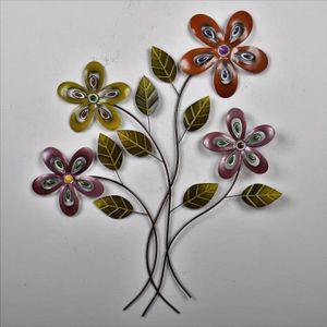 Touche de cr/éativit/é Coquelicot Rouge Fleur Bunch Art D/écor Sculpture murale en m/étal Jewel D/étails Mesurent Environ 40/ cm x 61/ cm x2.5/ cm