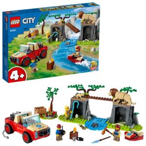 GARAGE - BATIMENT LEGO® 60301 City Wildlife Le tout-terrain de sauvetage des animaux sauvages, jouet voiture tout terrain avec figurines