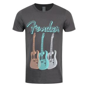T-SHIRT Fender T-Shirt Triple Guitar Homme Gris