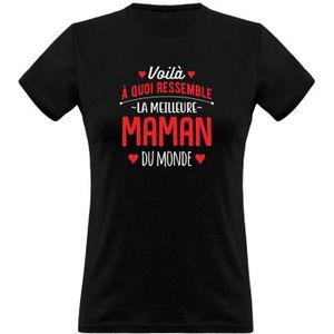 T-SHIRT tee shirt femme humour | Cadeau imprimé en France | 100% coton, 185gr |  la meilleure maman t shirt