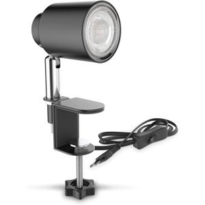 LAMPE A POSER B.K.Licht - Lampe à pince LED - Lampe de table avec ampoule 5W GU10 - Lampe de lecture - noir 14,6 cm128