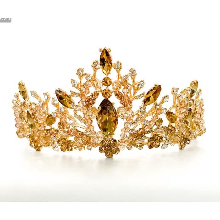 Petite couronne dorée de décoration de gâteau de mariage en strass vintage  roiprincesse couronne de perles pour fête d'anniversaire Accessoire de
