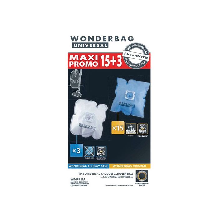 Stock Bureau - ROWENTA Boite de 10 Sacs Aspirateur WB408120 Wonderbag  Original avec bague