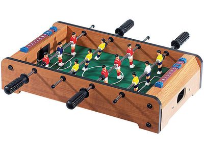 Mini Baby-Foot Enfant Portable 38x18x7,5 Cm – Jeu Football Table Avec 6 Balles – Dès 3 Ans Rouge/Bleu