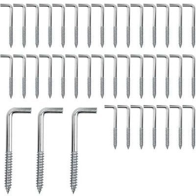 Lot De 20 Crochets à Vis épaulés En Acier Chromé 32 Mm