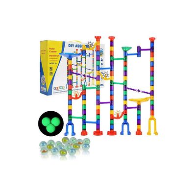 Circuit à billes coloré avec ascenseur à chaîne électrique, 236 pièces Circuit à billes coloré avec ascenseur à chaîne électrique, 236 pièces