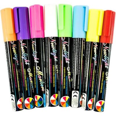 Milageto Lot de 6 stylos surligneurs, marqueurs de couleurs assorties,  marqueur surligneur à pointe oblique pour journal, papeterie, cadeaux
