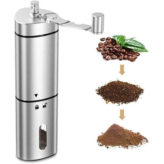 Moulin à Café Manuel Hossom - Broyeur Céramique 30 Réglages - Moulin Café Portable Pour Voyage Et Espresso
