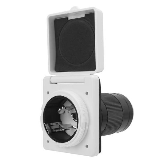 Prise électrique RV 5 En 1 - 125V 20A AC - Pour Camping-car, Bateau, Maison - Noir - Mictuning