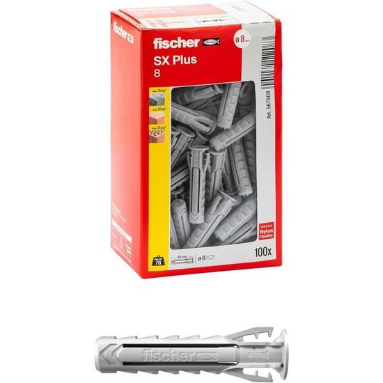 100 Chevilles Sx Plus 8 X 40 Mm Pour Mur Plein, Brique Perforée — free download