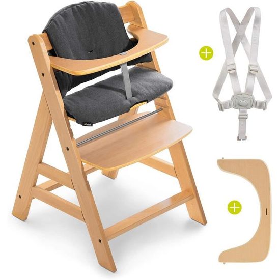 Chaise Haute en bois Ajustable Chaise bébé Escalier chaise haute NATURE 