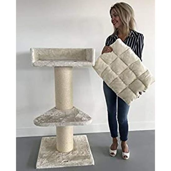 Arbre a Chat XXL geant Maine Coon Lounge Beige griffoir Arbres pour Grand Gros Chats Solide à
