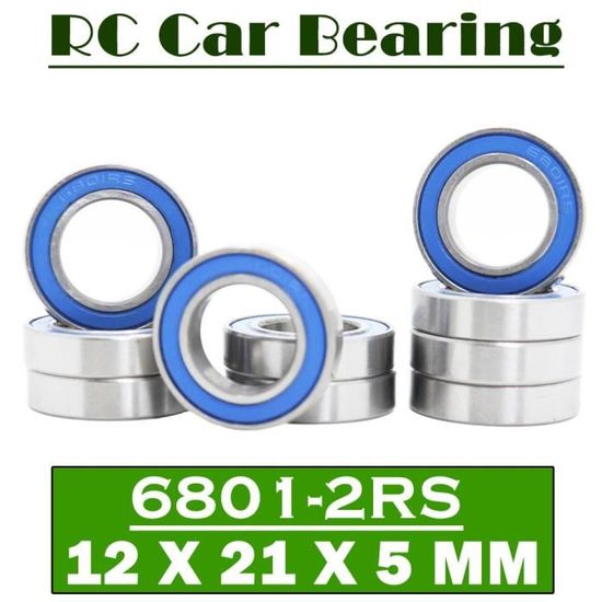 5 Roulements à Billes ABEC-3 6802-2RS - 15x24x5 Mm, Double Scellé, Acier Chromé - Pour Applications Générales, Mécanique, Roues