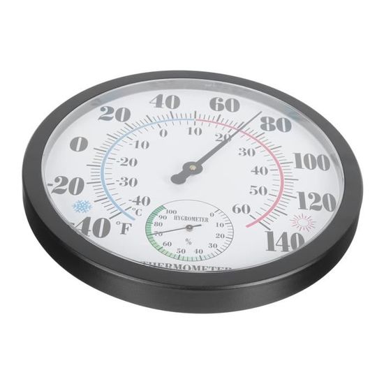 Thermomètre Hygromètre Analogique Mural - Argent, Grand Écran Précis Pour Intérieur