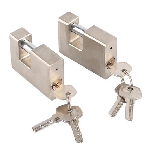 Cadenas Robuste En Acier 70 Mm QWORK - Avec 3 Clés, étanche - Pour Portail, Garage, Conteneur, Chaîne (résiste Aux Coupe-boulons)
