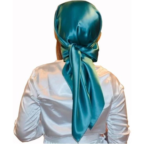 90 * 90Cm Foulards En Soie Femmes Carré Satin Hijab Écharpe Plaine ...
