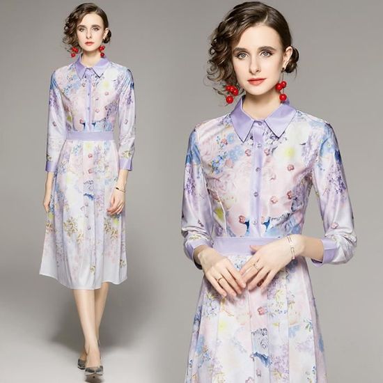 Robe Retro Revers Imprimé