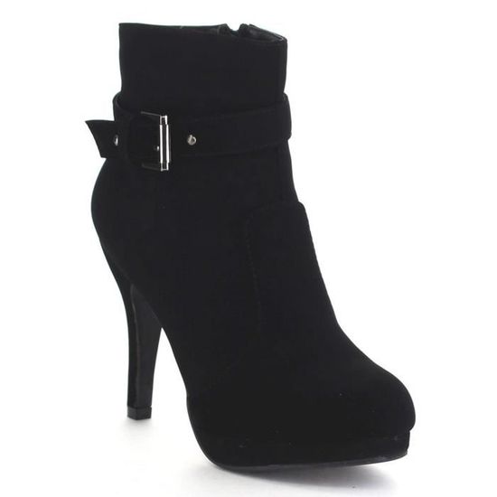 MJIASIAWA Bottines Femme Talon Haut Plateforme Dentelle – Bottillons Soirée Mode 12 Cm Talon, Tige Cheville, Élégant & Sexy, Tailles EU 35-45