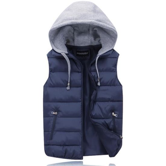Capuche Coupe-vent Doudoune Sans Manches BESTORI Homme Gilet