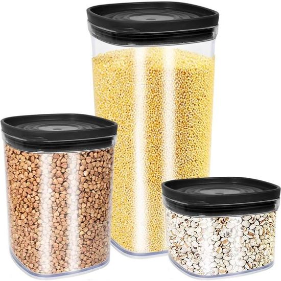 BUOAZR Boite de Rangement Cuisine Lot de 6, 2,5L Bocaux Hermetiques