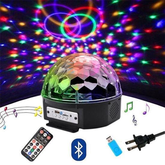 Boule Disco Avec Haut-parleur Bluetooth - Lumières Stroboscopiques RVB - Pour Fêtes, Noël, Halloween, Anniversaire - Alimentation USB