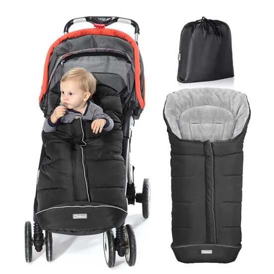 Chancelière Universelle pour Poussette, Imperméable, Coupe-Vent,  Anti-Neige, Sac de Couchage Bébé avec Capuche à Cordon,(Noir) - Cdiscount  Puériculture & Eveil bébé