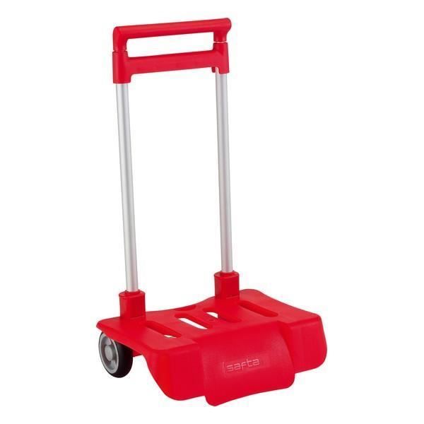 Carrello Trolley Per Zaino Safta Rosso - Pratico Per Trasporto Libri E Peso, Ruote Robusté