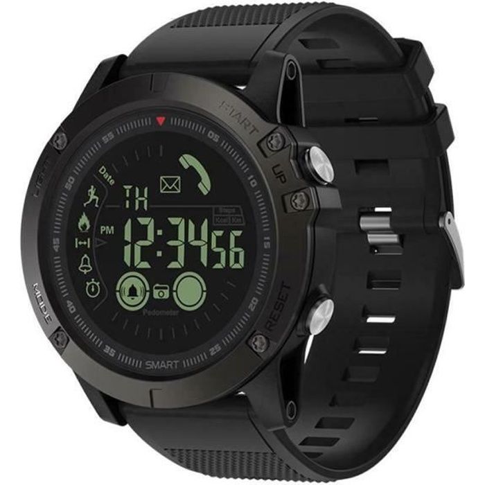 VIBE Montre Connectée Smartwatch Sport Etanche IP67, Écran Tactile Fitness Tracker Cardio/Oxygène Sanguin/Podomètre-Noir
